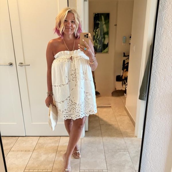 ANTHRO STRAPLESS LACE MINI DRESS BY MAUVE NWT - Picture 7 of 7